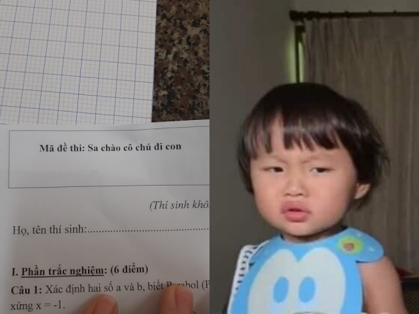 Mã đề thi bắt trend "Sa chào các cô chú đi con" khiến cộng đồng mạng vô cùng thích thú