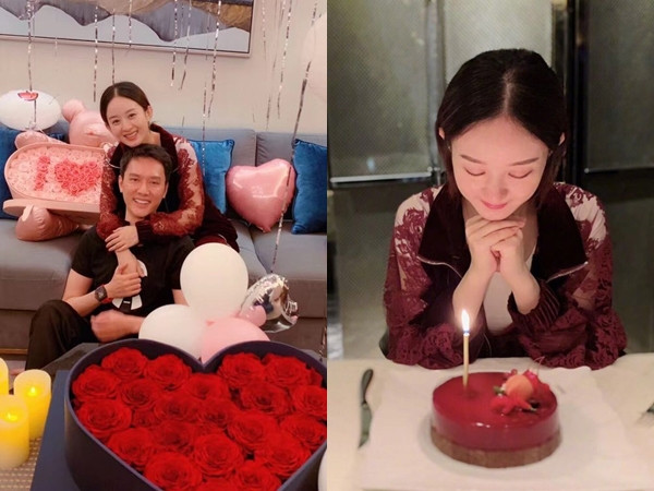 Sinh nhật có hoa, có bánh lại có "ông xã" kề bên, Triệu Lệ Dĩnh thật đáng ngưỡng mộ