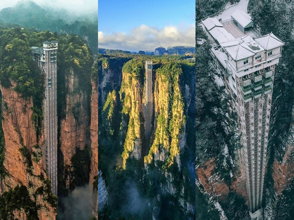 Đứng tim với thang máy ngoài trời treo dọc vách sa thạch hiện đang giữ 3 kỷ lục thế giới