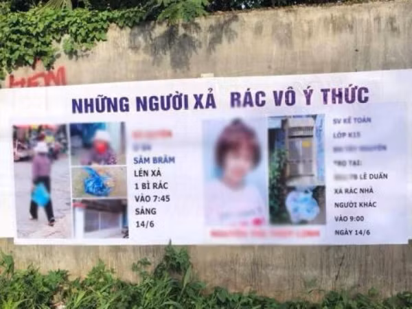 Tranh cãi nảy lửa về vụ "bị hàng xóm đưa ảnh, bêu tên lên băng rôn vì xả rác bừa bãi"