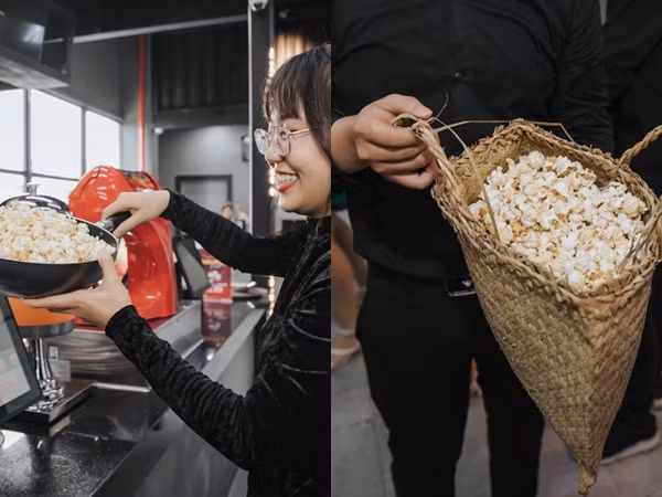 Trào lưu mang nồi, chảo để đựng bắp khi đi xem phim chính thức "tấn công" Việt Nam