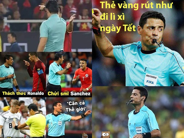 Trọng tài trận Chung kết bị chế ảnh rút thẻ vàng như lì xì ngày Tết