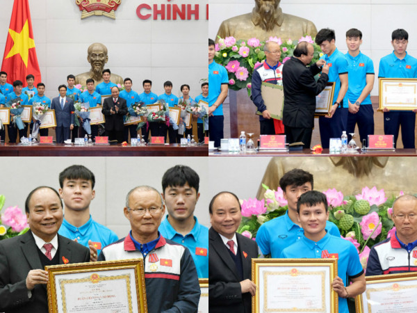 Thủ tướng Nguyễn Xuân Phúc đón U23 Việt Nam: "Chưa bao giờ tôi đợi lâu mà vui như thế!"