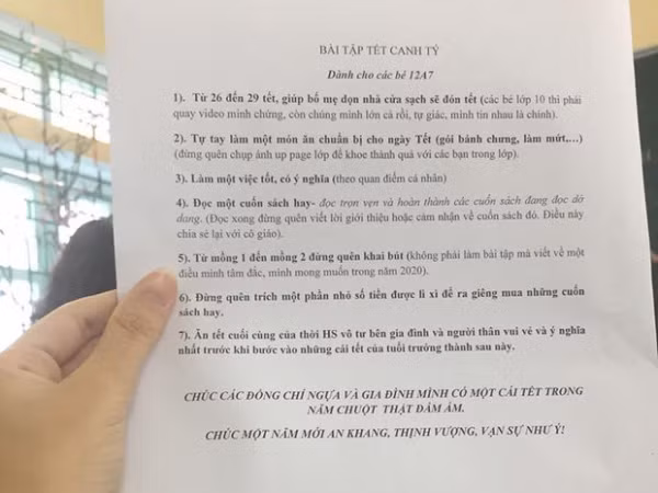 7 bài tập về nhà dịp Tết của cô giáo khiến bất cứ học sinh nào cũng thích thú hò reo