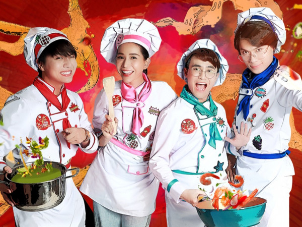 Khả Như, Huỳnh Lập, Quang Trung, Duy Khánh hợp thành "Bộ tứ ẩm thực vui nhộn"