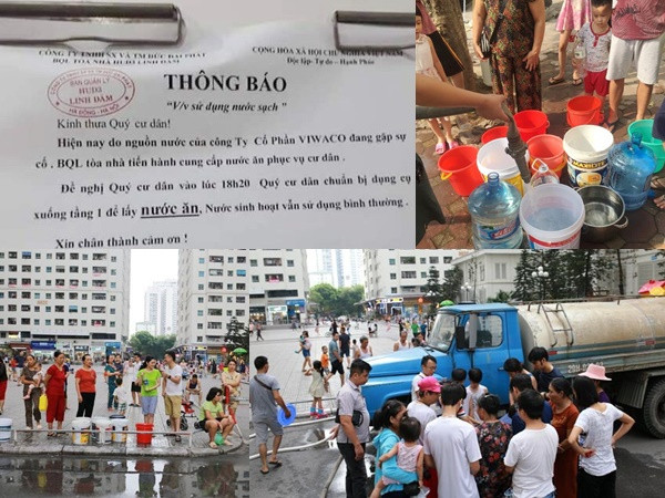 Người dân Linh Đàm xếp hàng chia nước sạch như chia gạo thời bao cấp