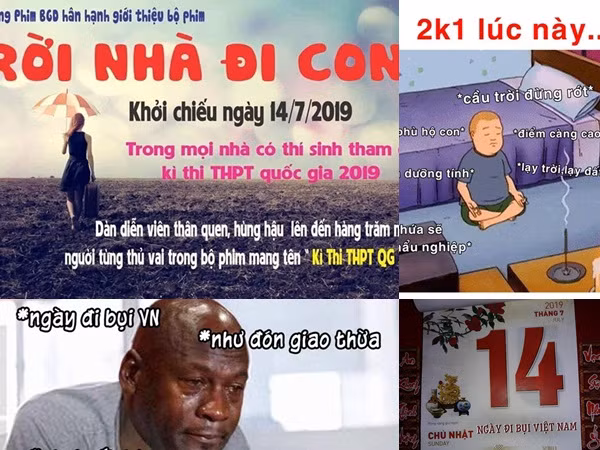 Ảnh chế sĩ tử 2K1 "khóc ròng" khi ngày mai biết điểm thi THPT quốc gia