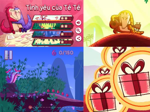 Cùng chơi game Tê Tê đón Valentine tưng bừng trên Google