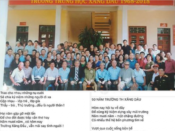 Bức hình họp lớp cấp Ba sau 50 năm không thiếu một ai khiến dân mạng... sửng sốt