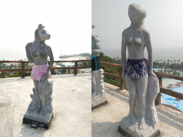 Bị "chê" phản cảm, công ty du lịch "mặc áo" cho loạt tượng 12 con giáp
