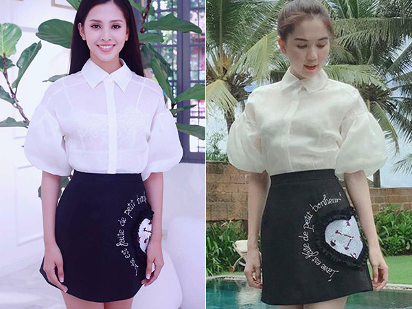 Tiểu Vy - Ngọc Trinh bất phân thắng bại trong lần đầu đụng váy