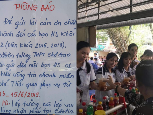 Canteen "trường người ta": Dành hẳn 3 ngày tặng phiếu trà chanh miễn phí cho học sinh cuối cấp