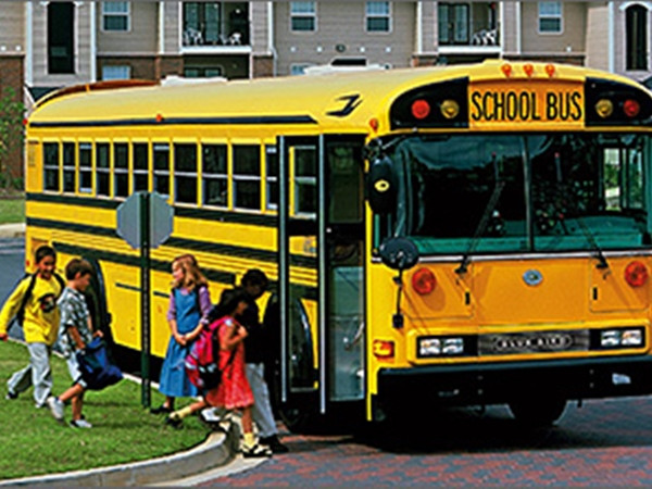 Học sinh đứng ở bến xe bus đầy cỏ, và bác lái xe đã hành động bất ngờ