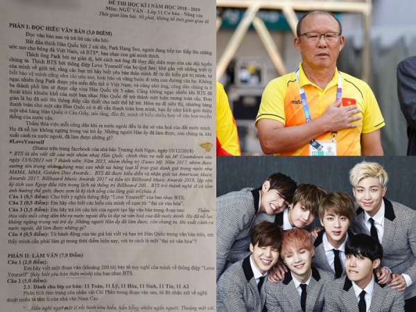 HLV Park Hang-seo và nhóm BTS cùng xuất hiện trong đề thi môn Văn của teen Sơn La