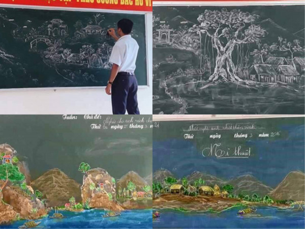 Thầy giáo mỹ thuật trường người ta: Hô biến bảng đen thành... tác phẩm nghệ thuật