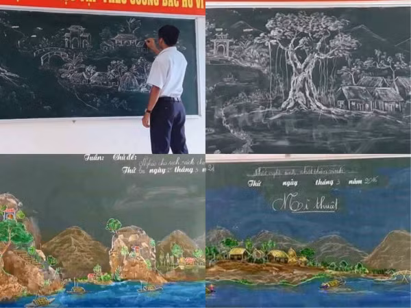 Thầy giáo mỹ thuật trường người ta: Hô biến bảng đen thành... tác phẩm nghệ thuật