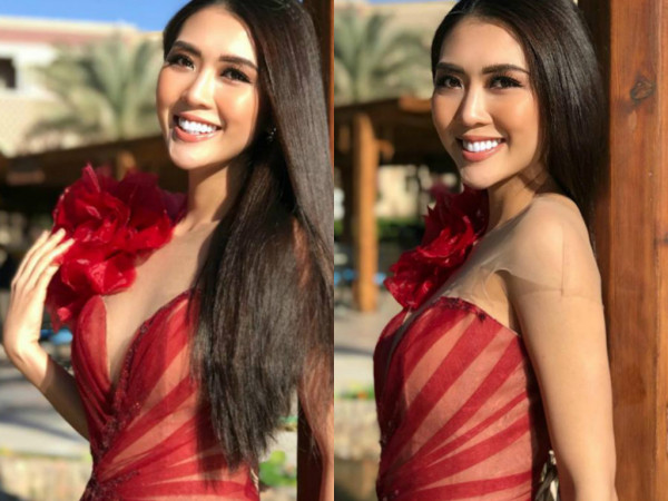 Tường Linh cảm sốt nhưng vẫn hào hứng hướng dẫn dàn thí sinh "Miss Intercontinental" nói: “Tôi yêu Việt Nam”
