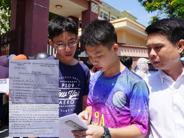 Nghệ An: Đề Toán lớp 10 không khó, có tính phân loại cao