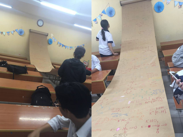Bí kíp học Hóa "gây sốt": Chép toàn bộ công thức thành "Chiếu dời đô" treo ở cuối lớp