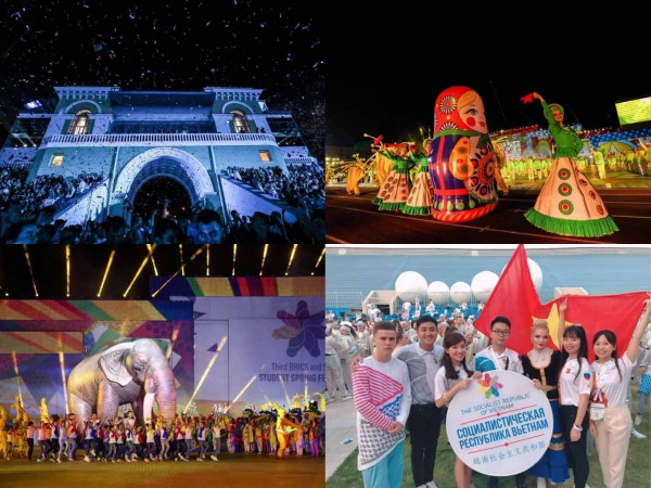 Thanh niên Việt Nam tham gia Lễ khai mạc Festival mùa Xuân Sinh viên tại Nga