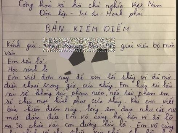 Bản kiểm điểm "chân thành và tha thiết" của nam sinh khiến dân mạng chỉ biết "ôm bụng cười"