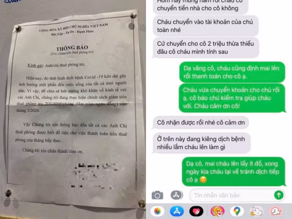 Nghỉ học kéo dài vì virus corona, loạt thông báo giảm tiền thuê trọ khiến sinh viên ấm lòng