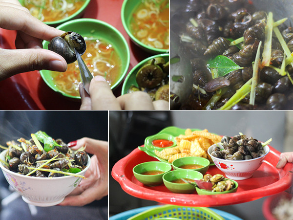 Ốc nóng vừa thổi vừa ăn xua tan ngày lạnh