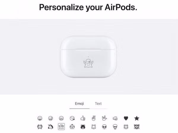 Apple cho người dùng khắc emoji lên hộp sạc tai nghe AirPods