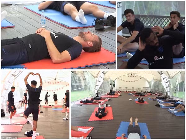 Chờ đại chiến với Croatia, ĐT Anh rủ nhau tập Yoga để lấy lại cân bằng