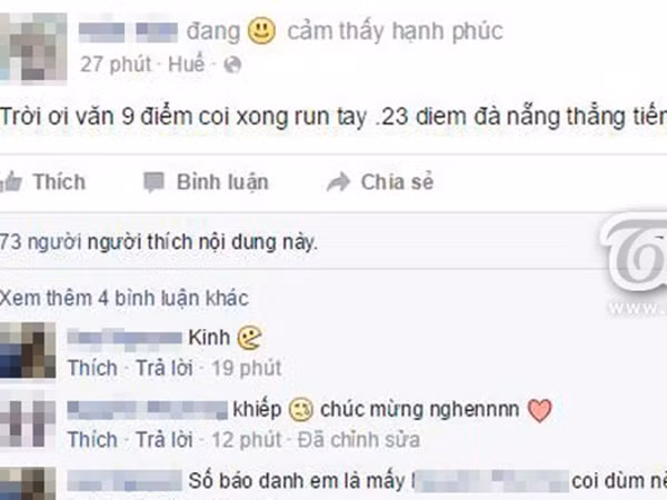 Khoe thành tích thi cử của con trên facebook, có nên không?