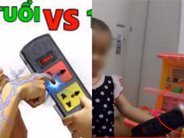 Dân mạng phẫn nộ với kênh YouTube dạy trẻ em dùng ổ điện để giật người lớn