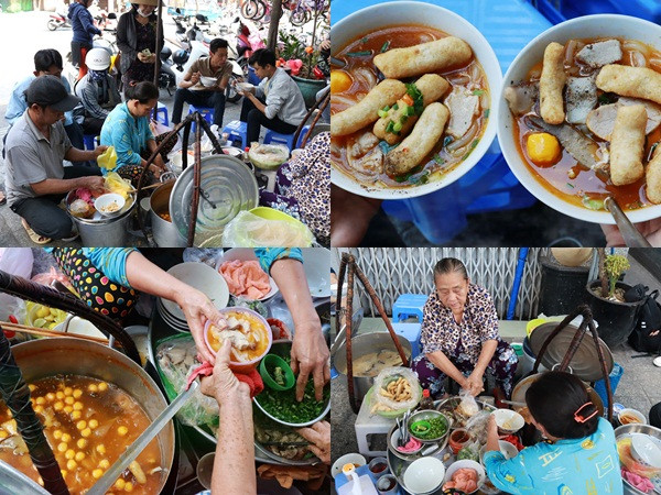 Giữa trưa, người Sài Gòn xì xụp bánh canh vỉa hè chỉ bán giờ "thiêng"