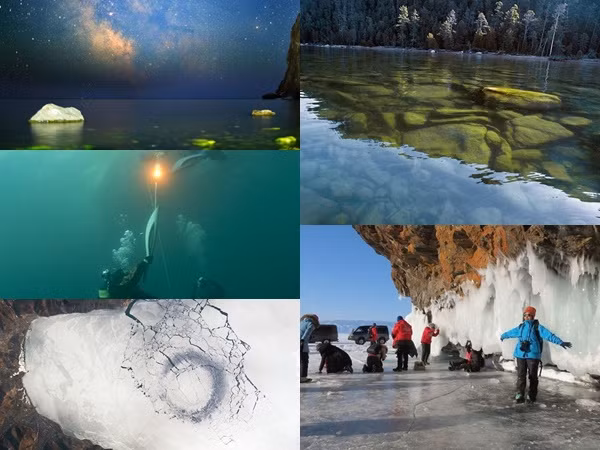 Vẻ đẹp mát lạnh, trong vắt của hồ Baikal ở Siberia (Nga)