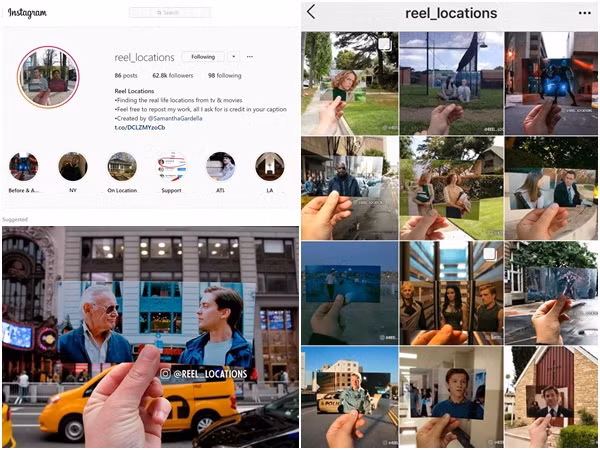 Reel Locations - Tài khoản Instagram chuyên khám phá bối cảnh của nhiều bộ phim nổi tiếng