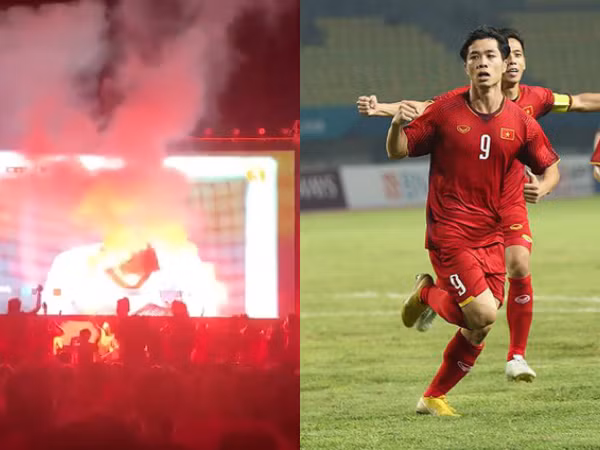 CĐV Hải Phòng vỡ oà cảm xúc, đốt pháo sáng ăn mừng chiến thắng của đội tuyển Việt Nam