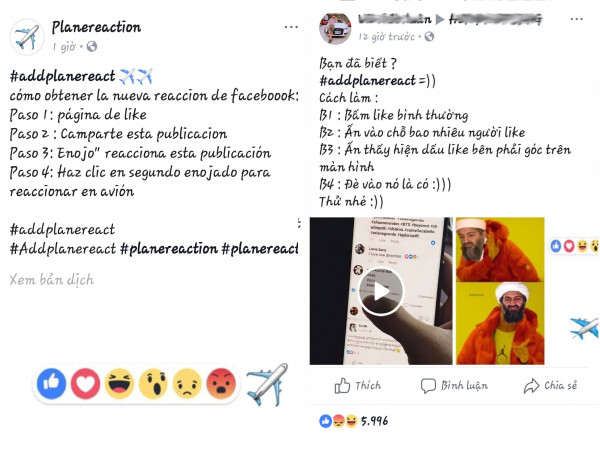 Biểu tượng cảm xúc máy bay đã bị Facebook vô hiệu hóa chỉ sau một ngày gây bão MXH