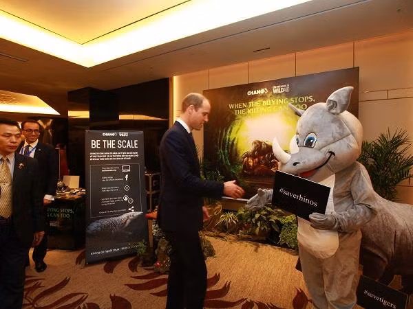 Hoàng tử Anh William kêu gọi hành động quyết liệt hơn vì tê giác