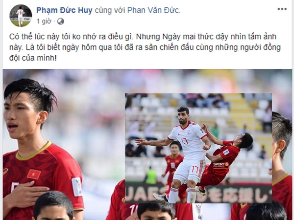 Mất trí nhớ tạm thời do va chạm mạnh trên sân, Đức Huy vẫn không quên trấn an người hâm mộ 