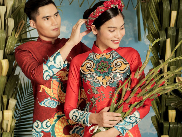 Quang Hùng và Kim Dung Next Top ngập tràn hạnh phúc trong bộ ảnh thời trang áo dài cưới