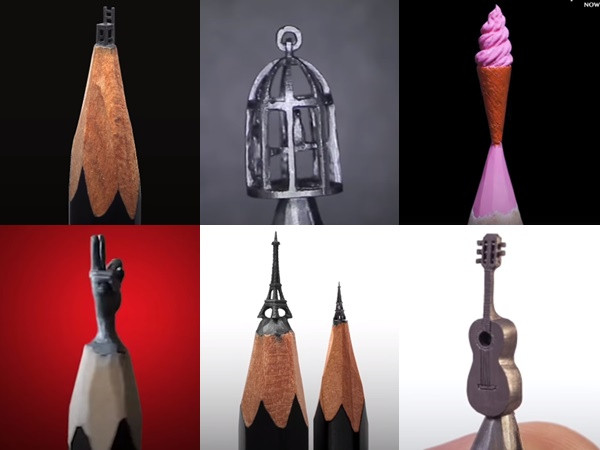 Ngỡ ngàng trước những tác phẩm điêu khắc từ ruột bút chì