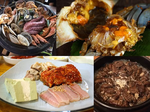 Cua tươi sống, bạch tuộc giãy giụa và những món dị nhất Hàn Quốc