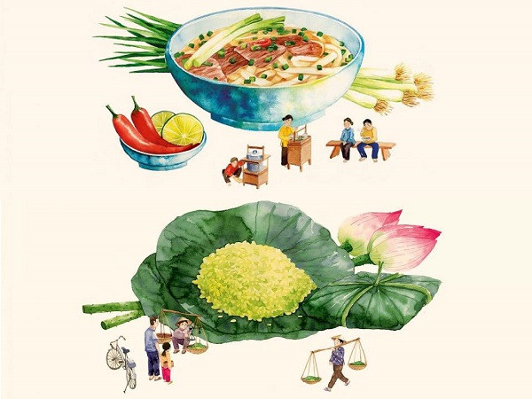 Dạo một vòng thưởng thức những "Miếng ngon Hà Nội" qua loạt tranh siêu yêu