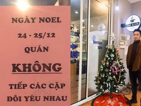 Quán cà phê treo biển “Noel không tiếp các cặp đôi” hút dân mạng