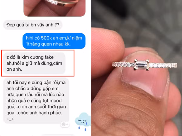 Được tặng nhẫn hơn 70 triệu nhưng tưởng hàng giả 500K, cô gái chia tay luôn bạn trai