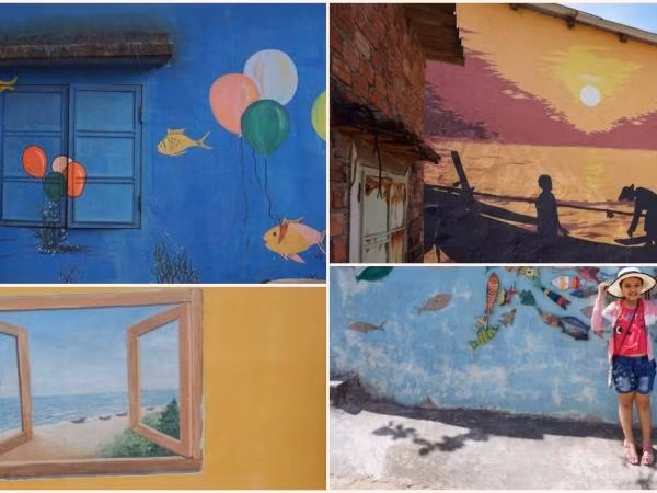 Sống động “kì quan” ảnh trên tường tại làng bích họa Tam Thanh