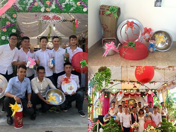 Thêm hội bạn thân tặng quà cưới thời bao cấp, lần này có cả bát đũa và lồng bàn
