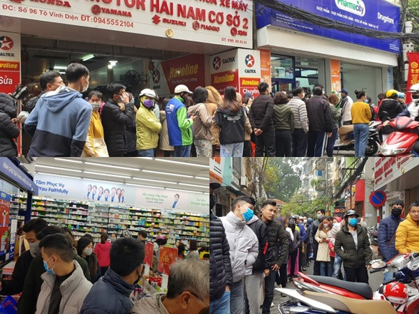 Dân Hà Nội xếp hàng cả buổi sáng chỉ để mua 1 hộp khẩu trang 35 nghìn đồng