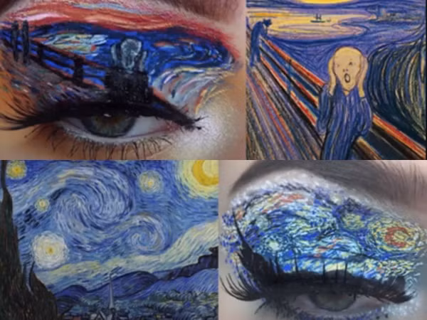 Độc đáo chưa? Bản sao "Đêm đầy sao" của Van Gogh trên... mí mắt