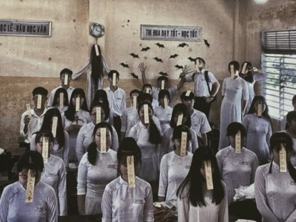 Lớp học chụp ảnh tập thể concept mùa Halloween khiến dân mạng "dựng tóc gáy"