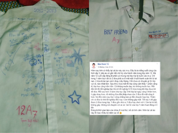 Đằng sau chiếc áo cũ đầy chữ ký của bạn nam sinh là nỗi niềm thanh xuân khắc khoải